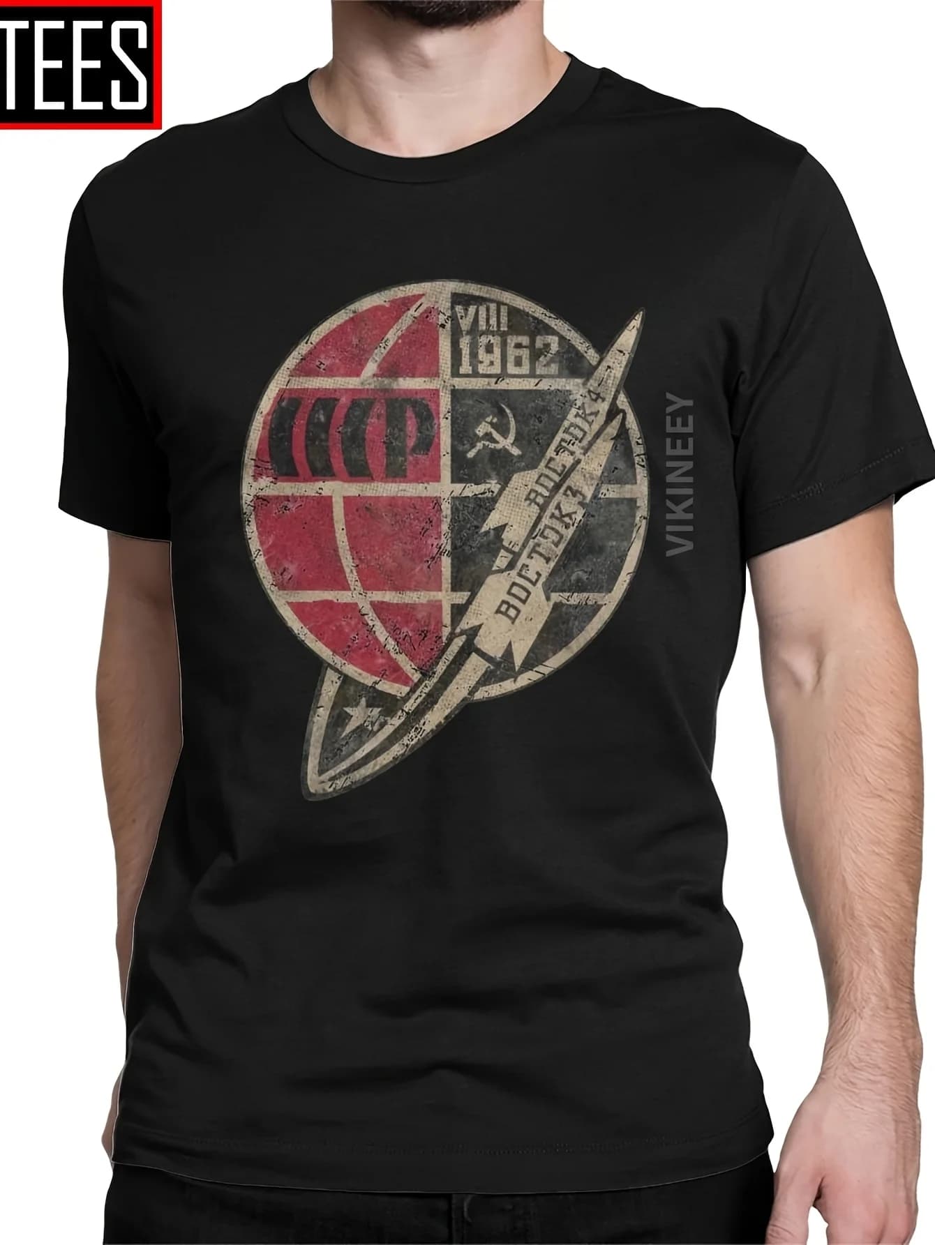 Vintage 1962 CCCP Soviet Union Space Program T-Shirt 100% Cotton O-Neck Short Sleeve Summer Casual Mens T-shirt Streetwear