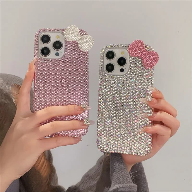 Luxury Diamond Bling Phone Case For Nothing Phone 3A Pro 2A 2 1 Meizu 21 Note 16 20 Pro Shinning Cute Bow Glitter Phone Cover