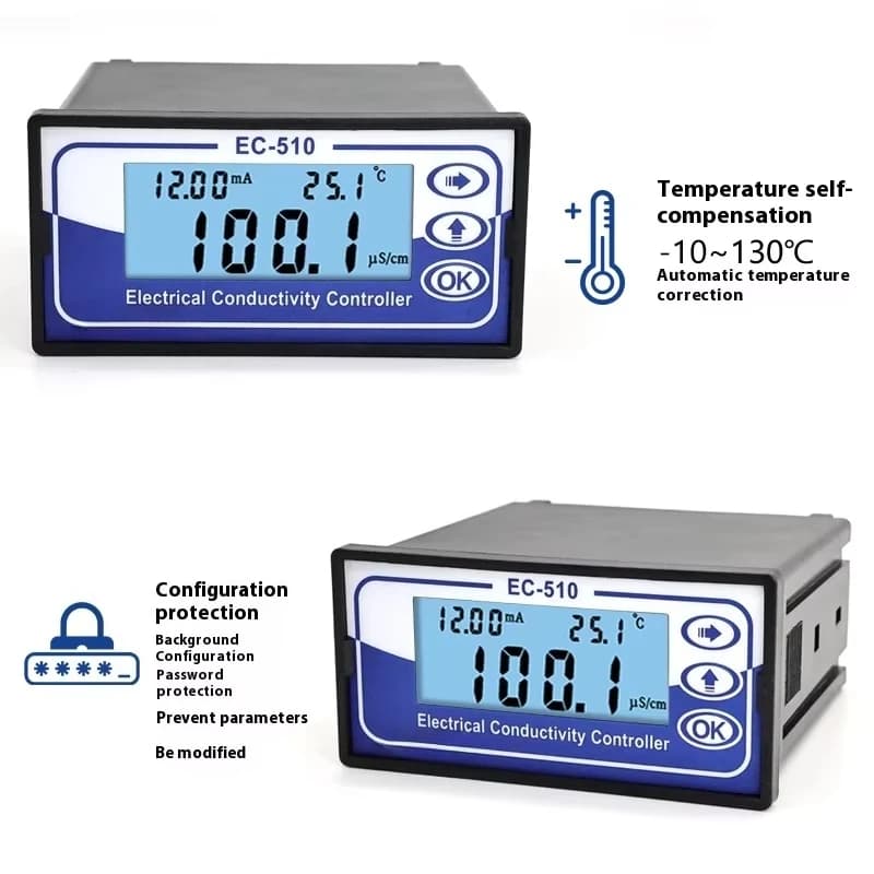 EC-510 New Upgrade TDS Meter Conductivity Sensor Online Pure Water Detection Instrument 0.1 Accuracy IP55 Protection 220V