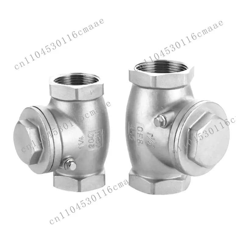 304 stainless steel horizontal check valve H14W-16P internal thread buckle swing type check valve 4 points DN15
