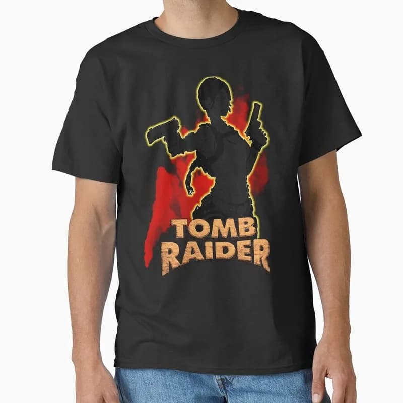 Retro Video game Tomb Raider Angel of Darkness Lara Croft Gift t shirt for gamer 0716 Short Sleeve Graphic Clothes US Size Tee
