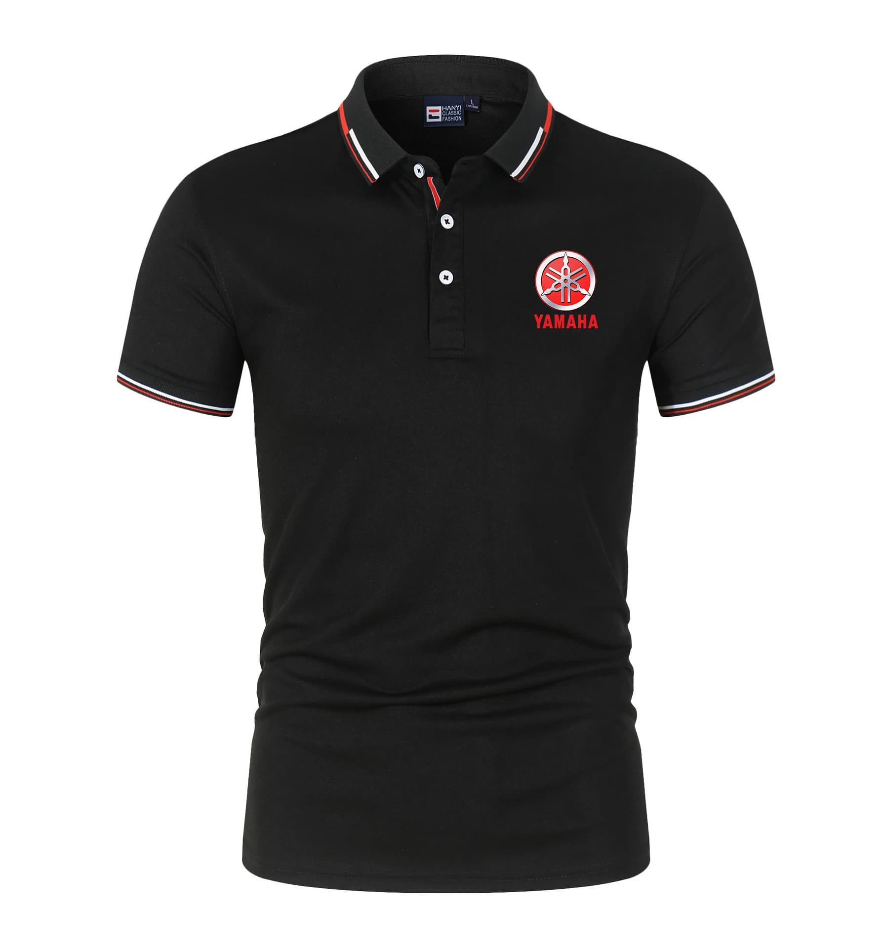 Yamaha Gazori Racing Men's Summer High-neck Polo Shirt - Breathable and Comfortable, Quick-drying After Washing. Suitable for Sp