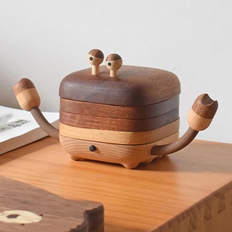 Creative Crab Statue Animal Coaster Beetle Insulation Non-Slip Mat Solid Wood Coffee Cup Pad Placemats Christmas Gift Decoration