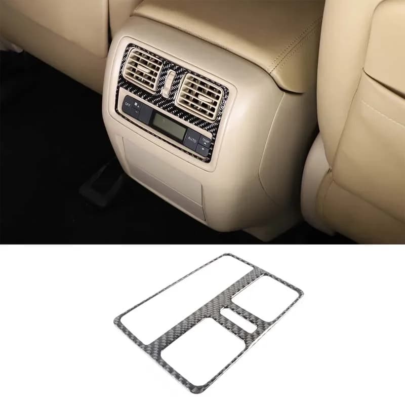 For 2013-2018 Nissan Pathfinder soft carbon fiber car rear exhaust air vent frame sticker car interior protection accessories