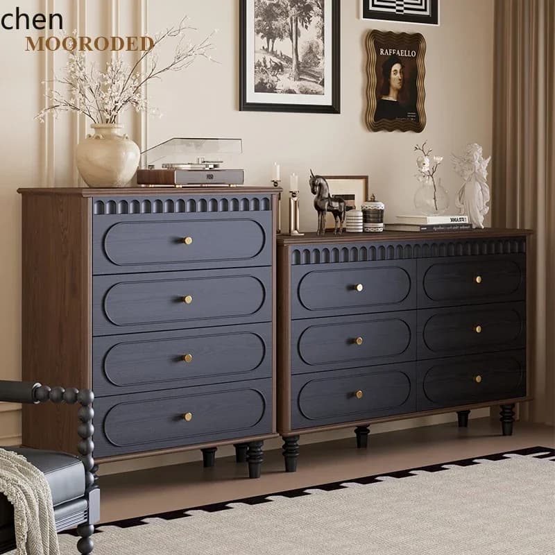 HYS Chest of Drawers Vintage Storage Solid Wood Organizer Drawer Cabinet