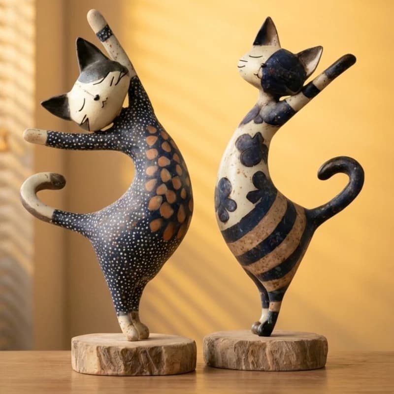 Resin Cat Cute Decorations, Desktop Statues in Home Rooms, Nordic Soft Decoration Mode Room Accessories Art Decoration
