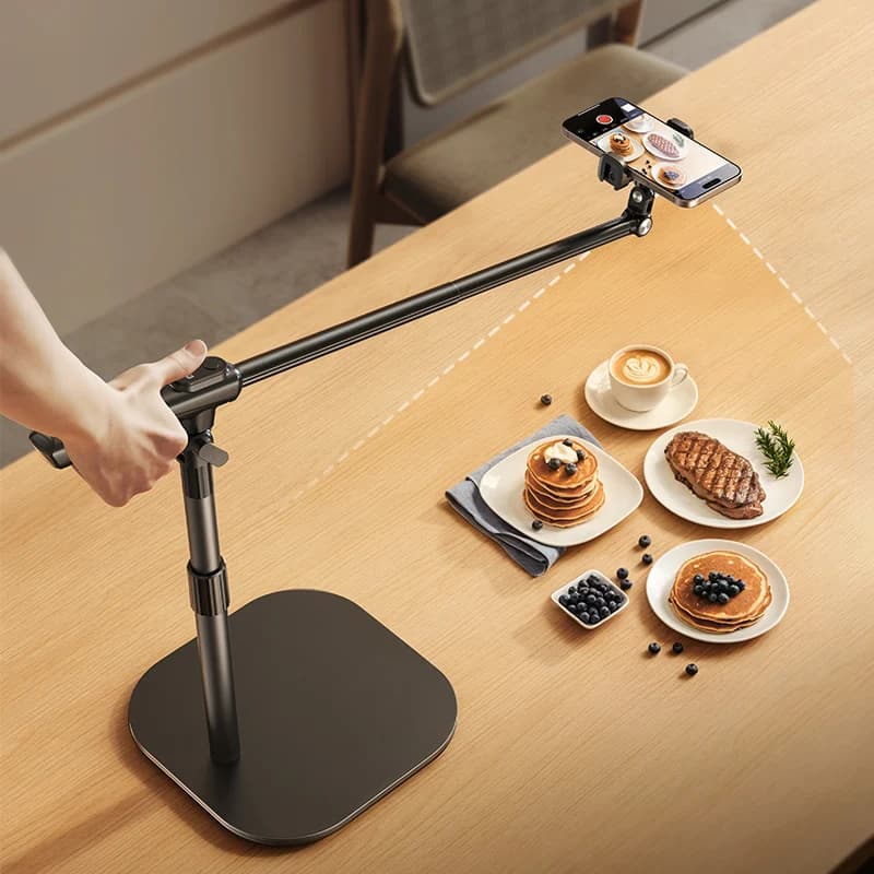 Multi-angle desktop shooting stand with wireless remote control for video, drawing, recording