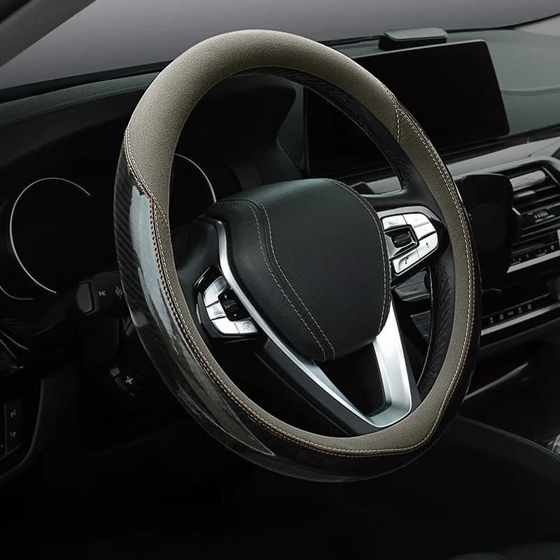 Carbon Fiber Steering Wheel Cover Universal Car Steering Wheel Cover Steering Wheel Accessories Breathable Non Slip Handle Cover