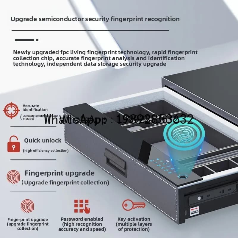 G1  Household Small Anti-Theft Safe Mini Hidden Drawer Cabinet Smart Fingerprint Password Office File Cabinet