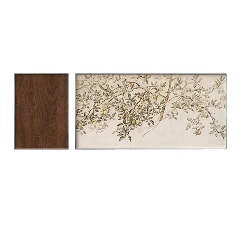Medieval style living room decorative painting, green landscape sofa background wall painting, French niche art combination