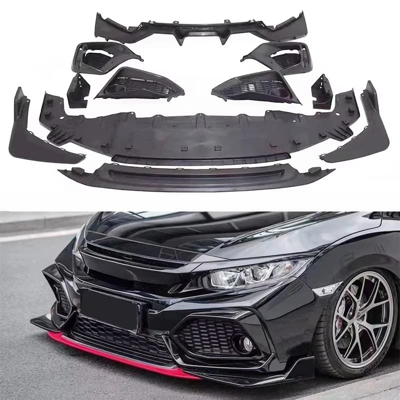 FC FK Front Bumper Body Kit Modification Upgrade For Honda Civic 2016 2017 2018 2019 2020 Aftermarket Styling Parts
