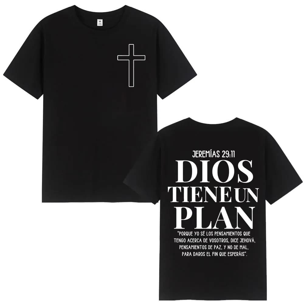 God Has A Plan Christian Bible Verse T-shirts Men Women Casual Fashion Oversized T-shirt Summer 100%cotton Short Sleeve T Shirt
