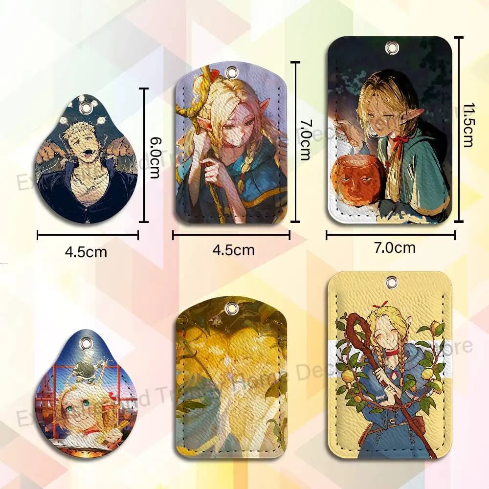 D-Delicious in D-Dungeon Key Tag Ring Leather Card Holder Key Ring Rectangle Access Card Holder