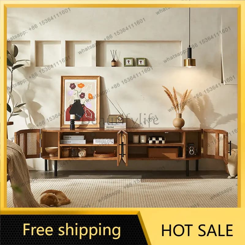 LD ash rattan locker small apartment modern simple homestay solid wood furniture