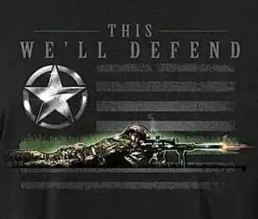 This We'll Defend. US Army Star American Flag T-Shirt 100% Cotton O-Neck Short Sleeve Summer Casual Mens T-shirt Streetwear