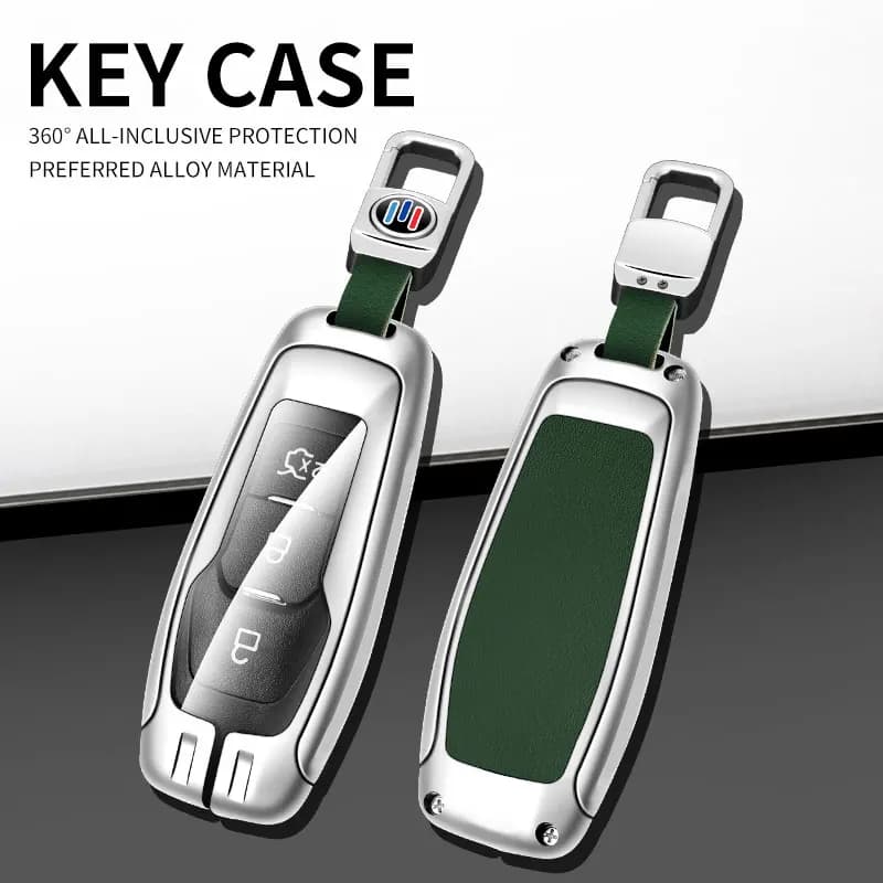 Metal Leather Car Key Remote Case Cover Shell For Ford Focus 3 4 ST Mondeo 5 MK5 Mustang F-150 Explorer Edge Fiesta Kuga MK3 MK