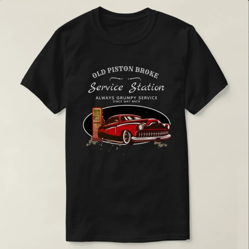 Service Station Funny Slogan Vintage Gas Car T-Shirt 100% Cotton O-Neck Short Sleeve Summer Casual Mens T-shirt Size S-3XL