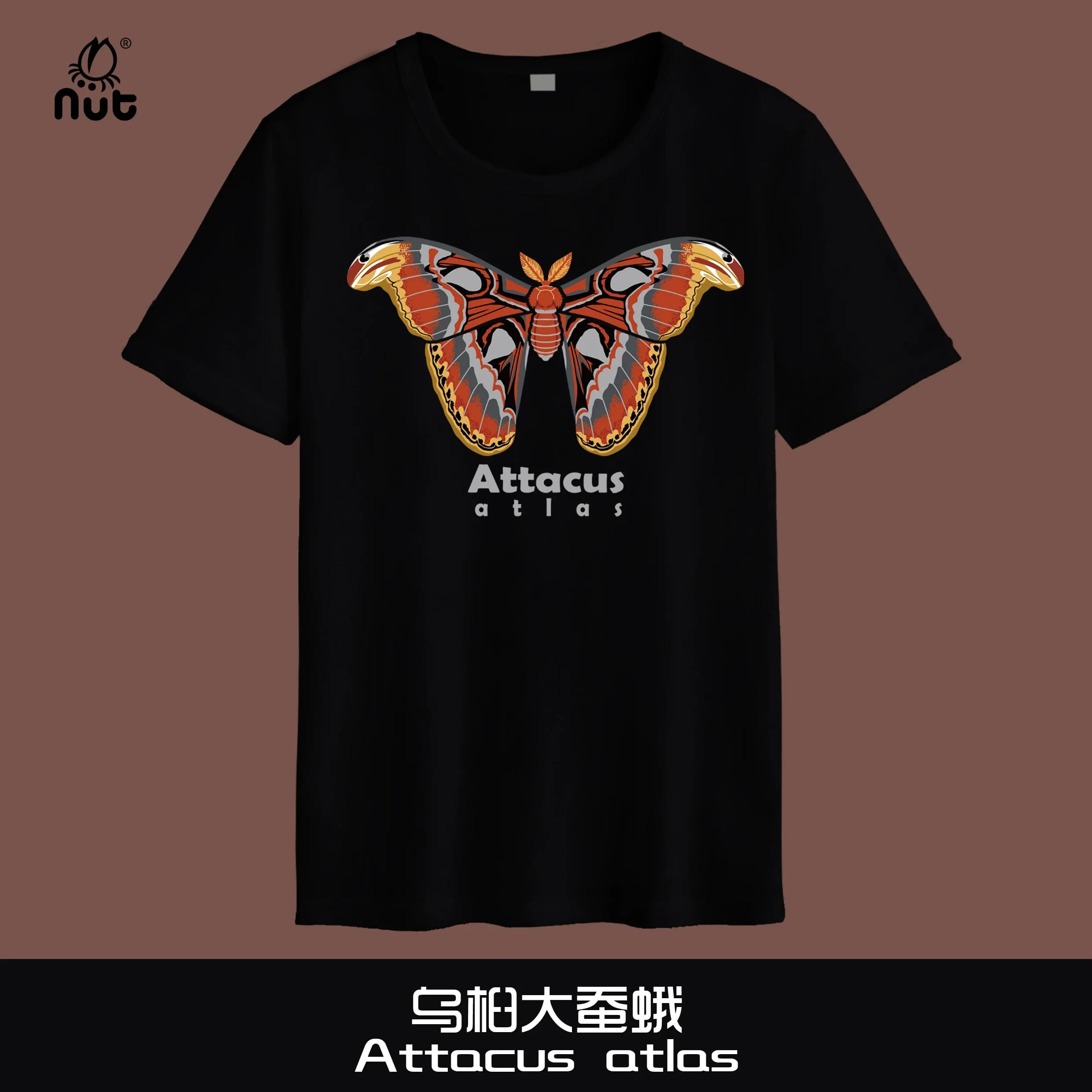 Natural Creature Moth Insect Attacus Atlas T-Shirt. Summer Cotton O-Neck Short Sleeve Mens T Shirt New S-3XL
