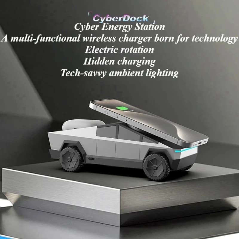 For Tesla Cybertruck 2024  in 1 Wireless Charger Station Qi2 Fast Charging Pad 15W for iPhone Samsung Desktop Accessories Holder