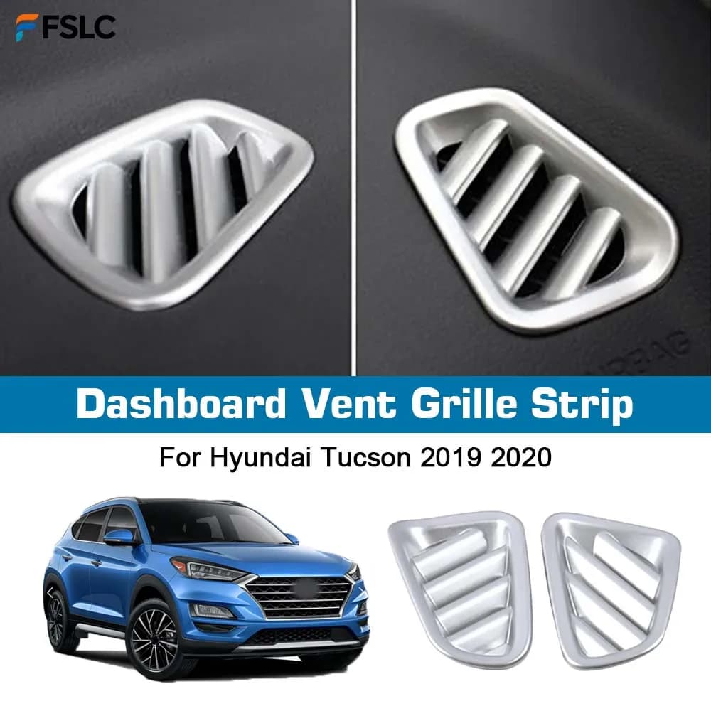 ⭐Genuine⭐ Car Upgrade Decoration Matte Silver Dashboard Vent Grille Strip For Hyundai Tucson 2019 2020 Cars Accessories Styling