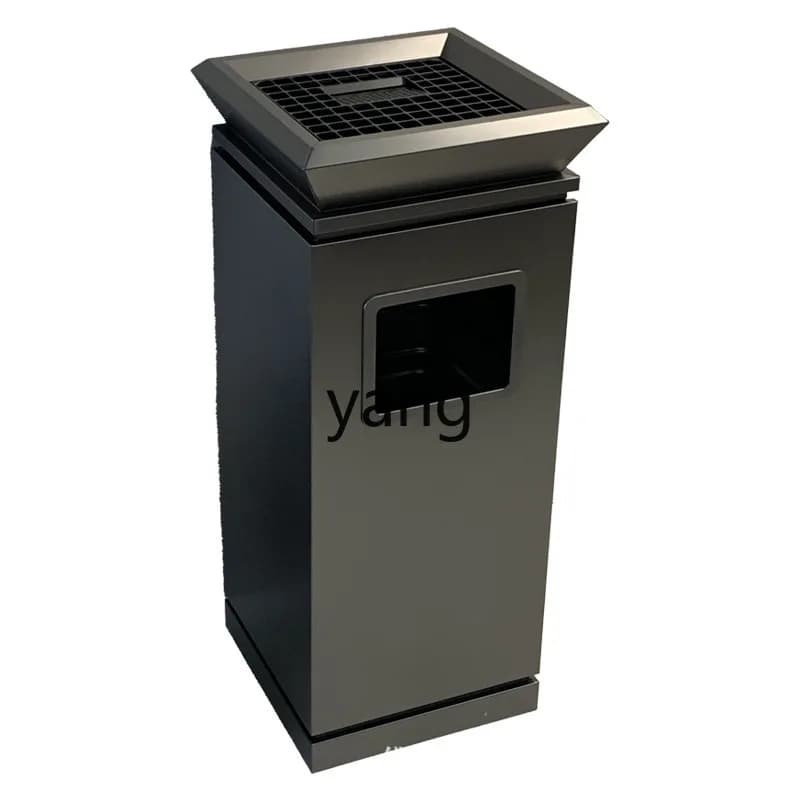 LH stainless steel trash can Hotel lobby vertical commercial trash can with ashtray