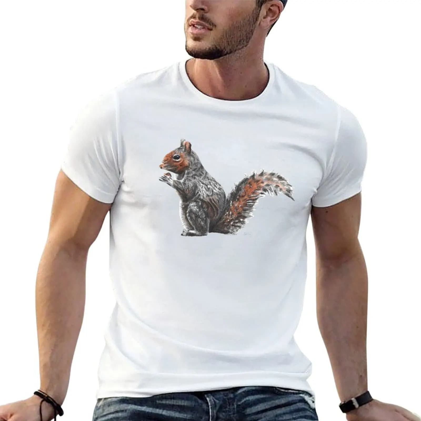 Grey Squirrel T-Shirt tshirts personalised Funny t-shirts fitted t shirts for men