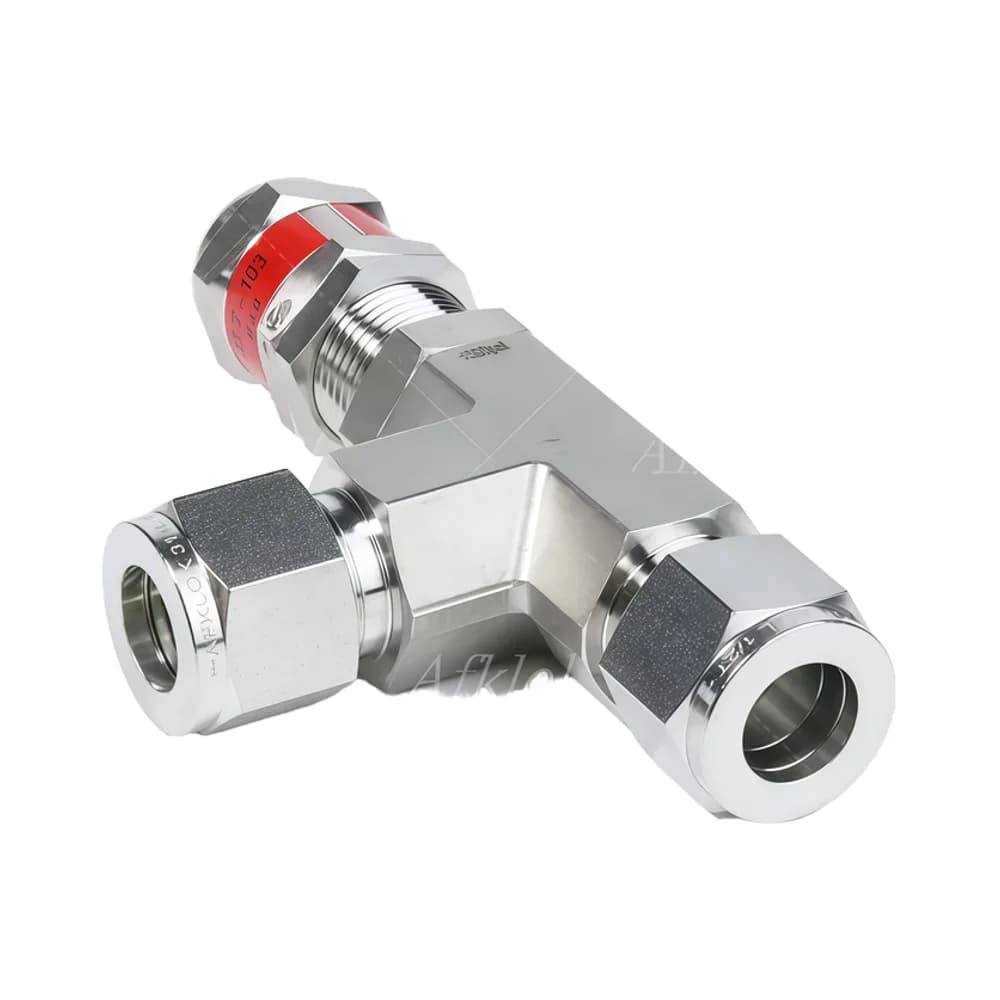 Stainless Steel 316 Manual 3 Way Pressure Safety Relief Valves Ferrule Connection for   High Temperature 6000psi Max Operating