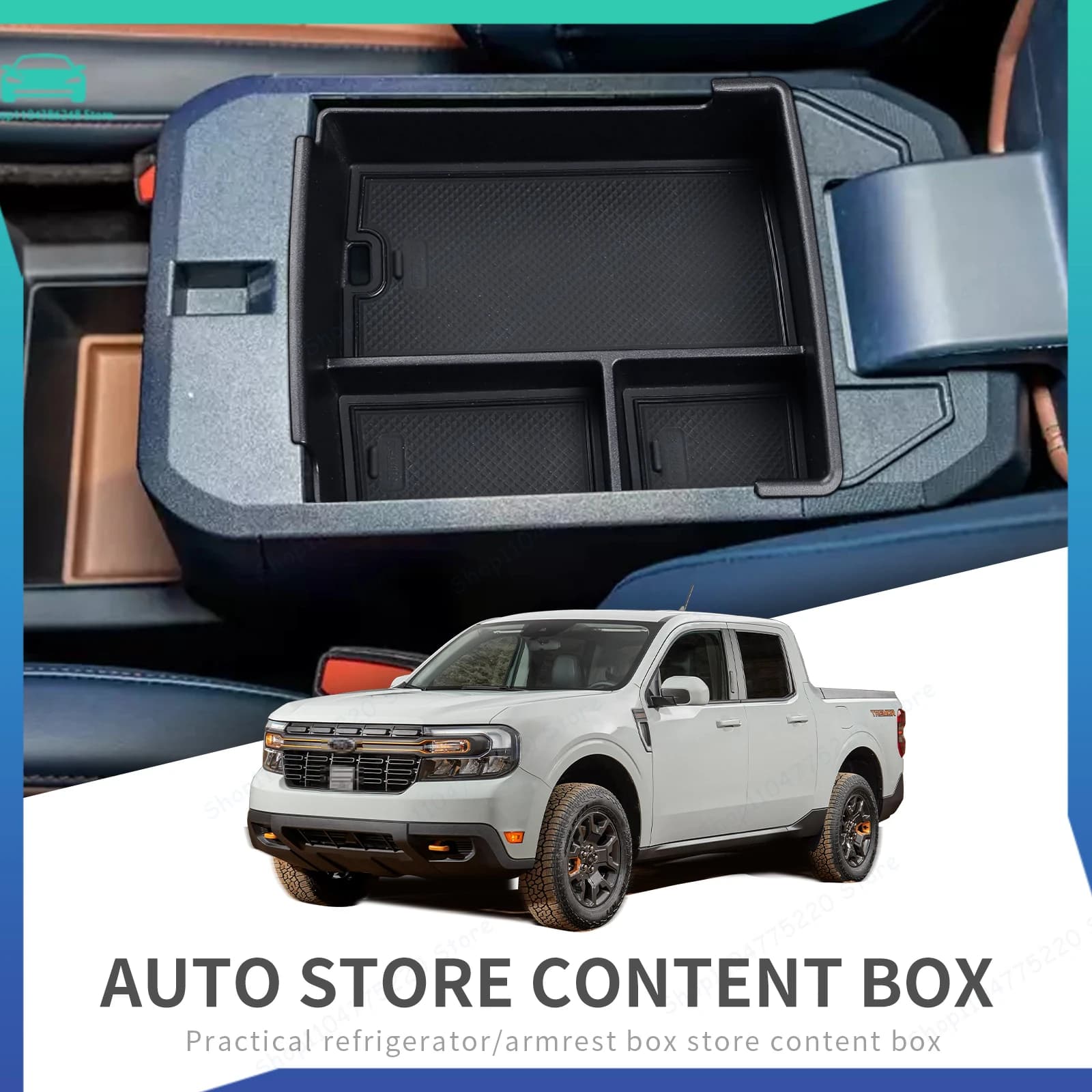 Car Armrest Storage Box Center Console Organizer Tray Central Tidying Interior Accessories For Ford Maverick 2022+