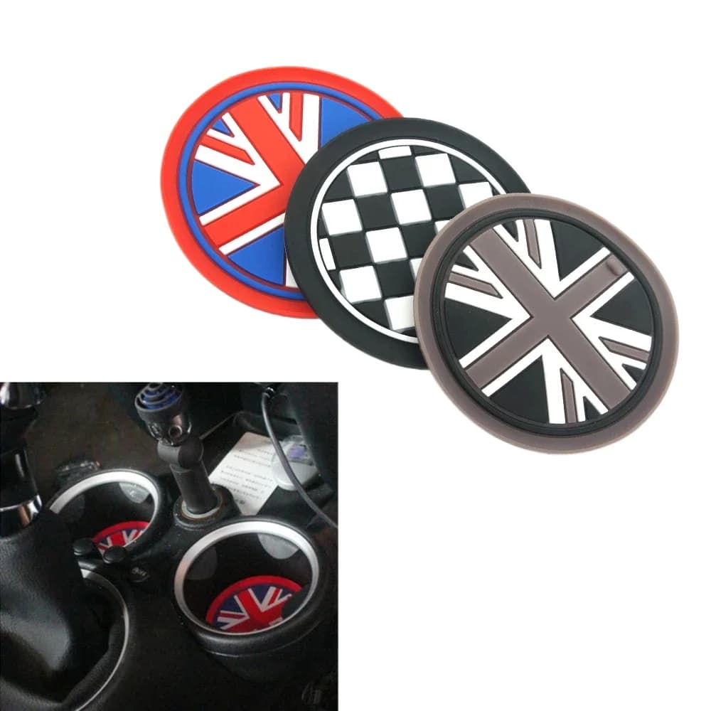 For MINI Cooper S One Clubman Countryman R50 R53 R55 R56 R60 Car Sticker Accessories Water Cup Holder Mat For MINI F56 F54 F60