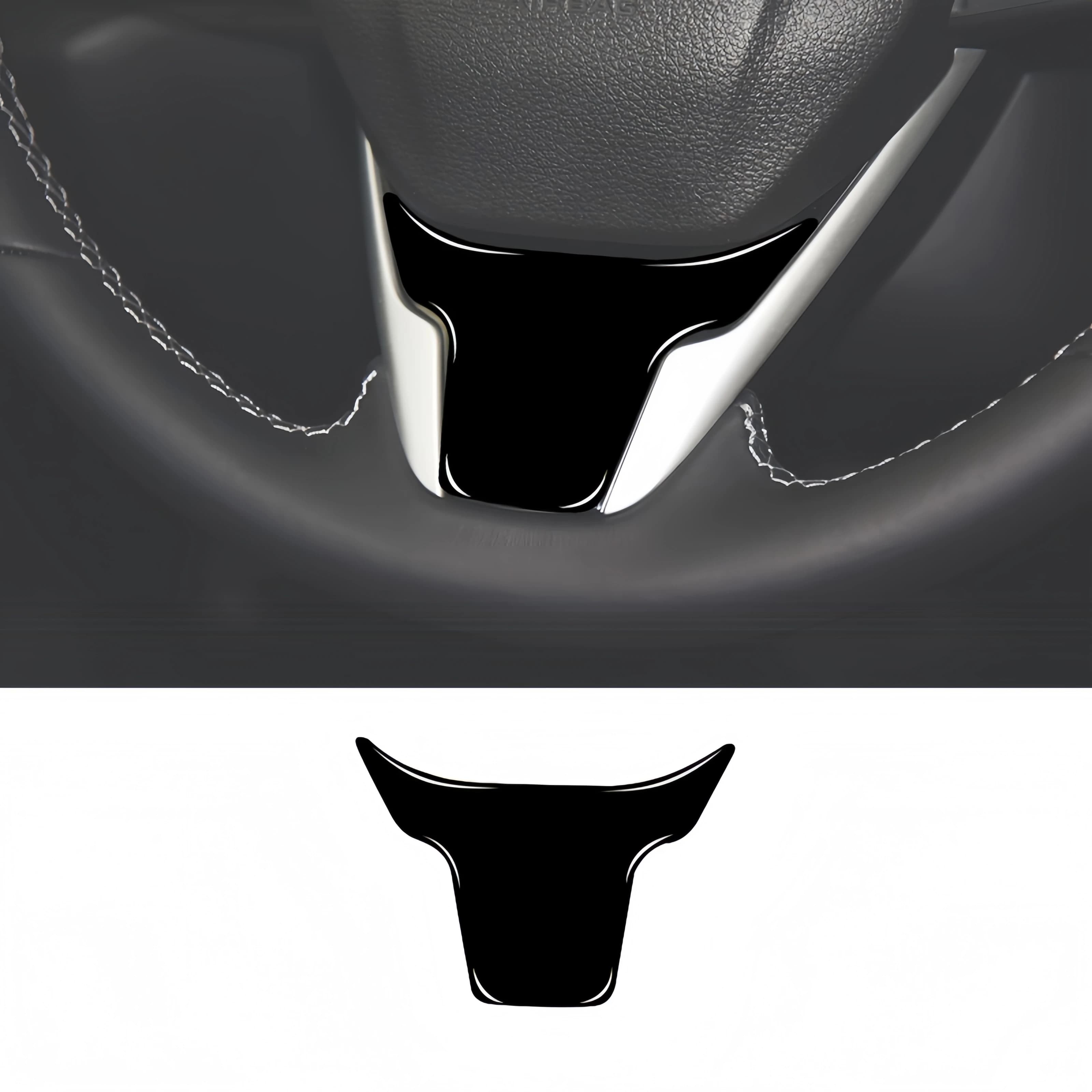For Honda Civic 10th Gen 2016-2019 Piano Black Car Steering Wheel Panel Chin Trim Cover Decoration Sticker Interior Accessories