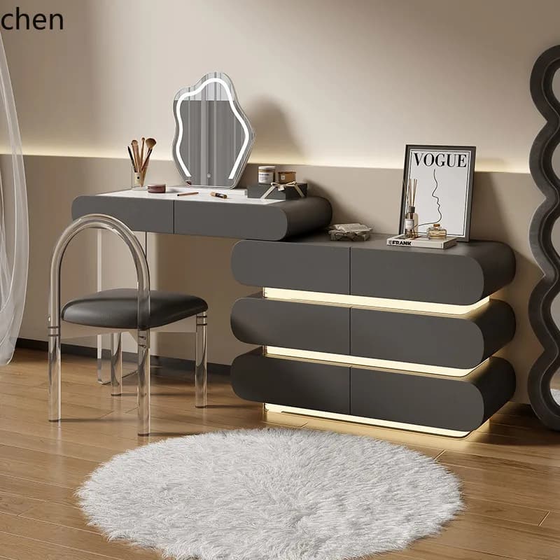 cream style solid wood dresser chest of drawers all-in-one makeup table chest of drawers combination