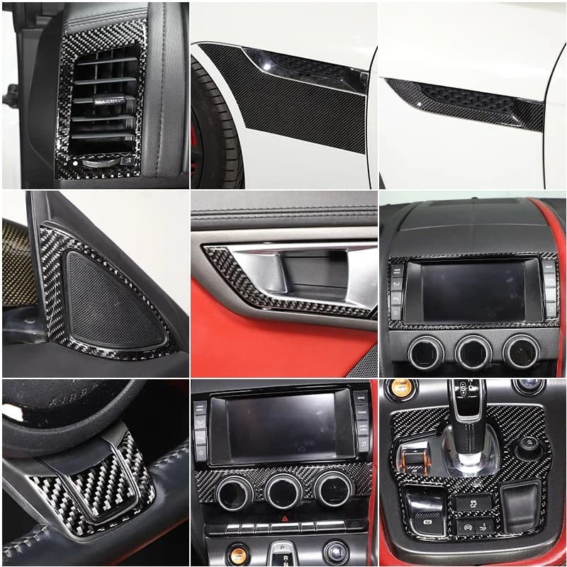 Soft Carbon Fiber Is for Jaguar F-TYPE 2013-2022 Car Dashboard Console Decoration Cover Stickers Car Modification Accessories