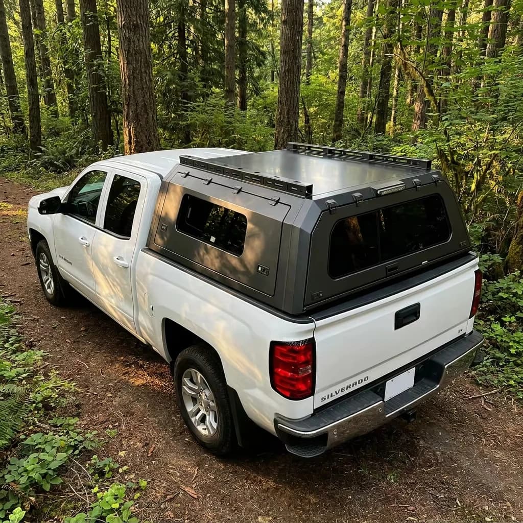 4X4  Waterproof Pickup Canopy 5.0ft 5.4ft Bed Cap Hardtop Canopy Hard Camper Shell Hardtop Pickup Canopy Truck Bed