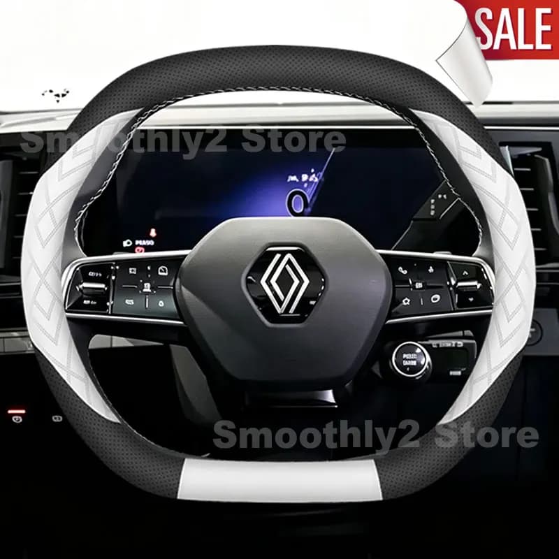 Leather Car Steering Wheel Cover For Renault Scenic E-TECH 5 E-TECH Clio 2026 2025 Accessories