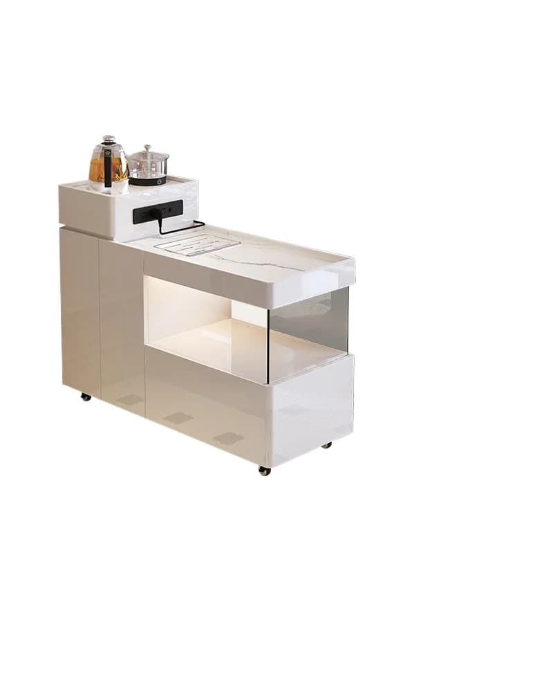 LMM living room movable solid wood edge few tea bar machine integrated intelligent tea table side cabinet