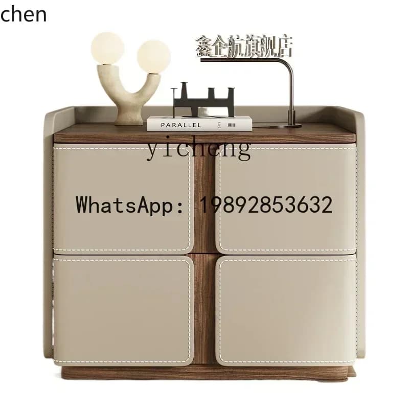 light luxury high sense solid wood creative bedside table home bedroom bedside cabinet home accessories