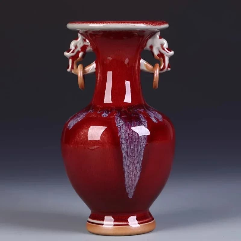 Jingdezhen porcelain antique Jun porcelain vase living room desktop decoration ornaments