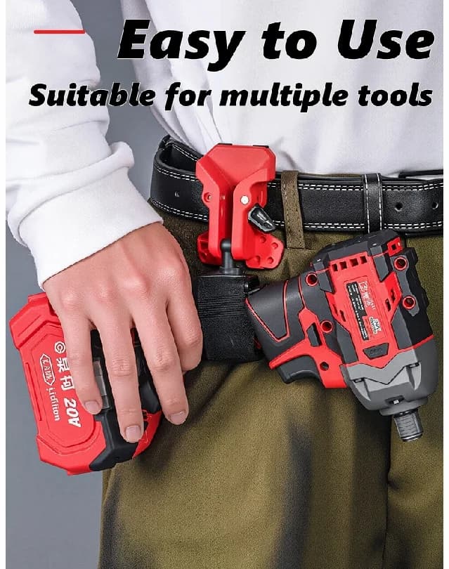 High-Hardness Self-Locking Drill Holder with Belt Clip Quick Release Power Tool Waist Holster Thickened Portable Storage