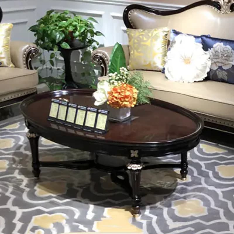 Modern Waterproof Coffee Table Simple Clear Oval Balcony Wood Nordic Side Table Living Room Mesa Auxiliar Lounge Suite Furniture