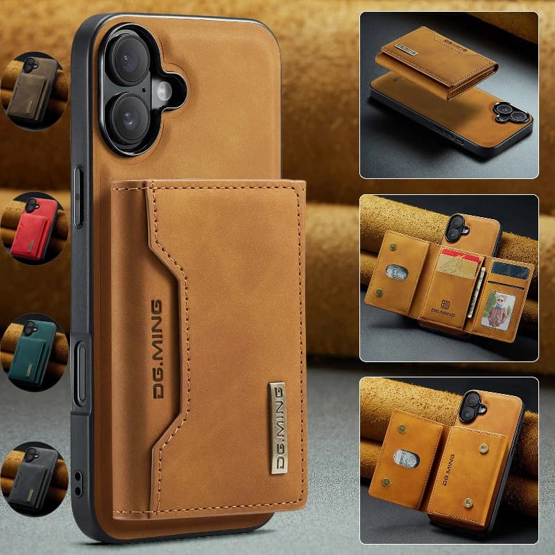 Removable Wallet Card Case Magnetic Leather Phone Cover for iPhone 16 Pro Max 15 Plus 14 13 Mini 12 Pro 11 SE XR Xs Max 7 8 Plus