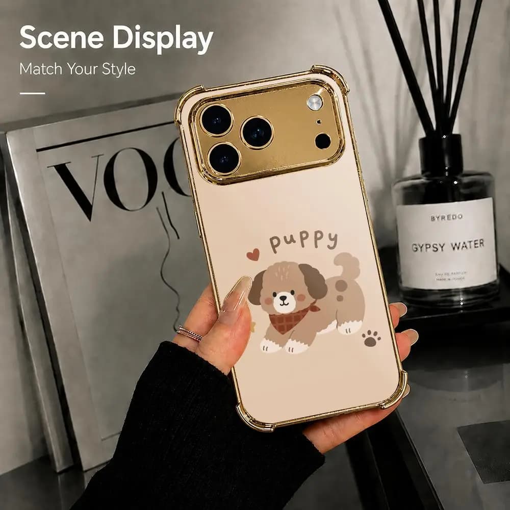 Advanced Cartoon Animals Phone Case For iPhone 18 17 16 Pro Max Plus Electroplated Metal Frame Airbag Corner Protection Cover