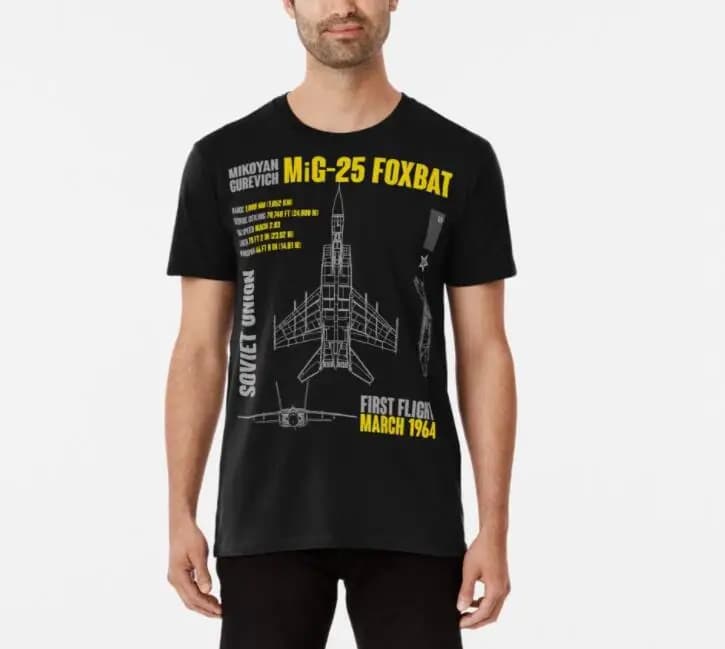 Mikoyan-Gurevich MiG-25 Foxbat Classic DAD And Son T-Shirt Short  Casual 100% Cotton Shirs