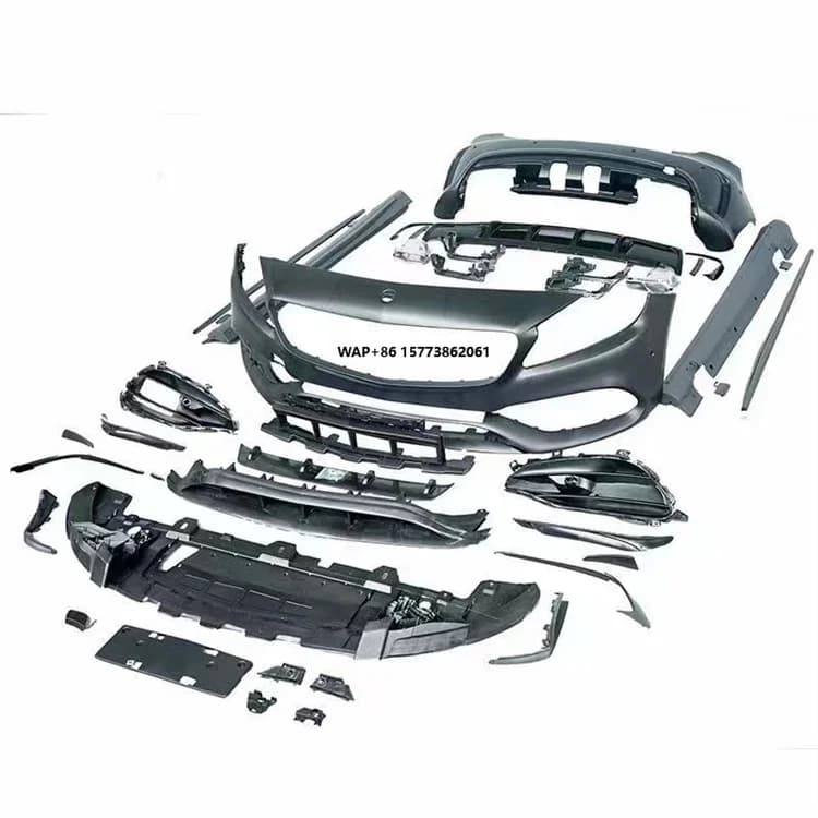 W176 Car Modification Bumper Grille Upgrade Body Kit ABS for A-Class Late Model Replacement A45