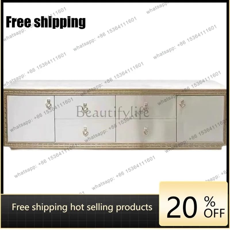 XX American light luxury solid wood TV cabinet Modern simple living room TV cabinet