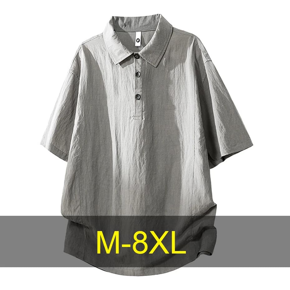 Solid Color Polo Shirt Men Summer Short Sleeve Polo Shirts Plus Size 8XL Male Polo Shirts Big Size 8XL