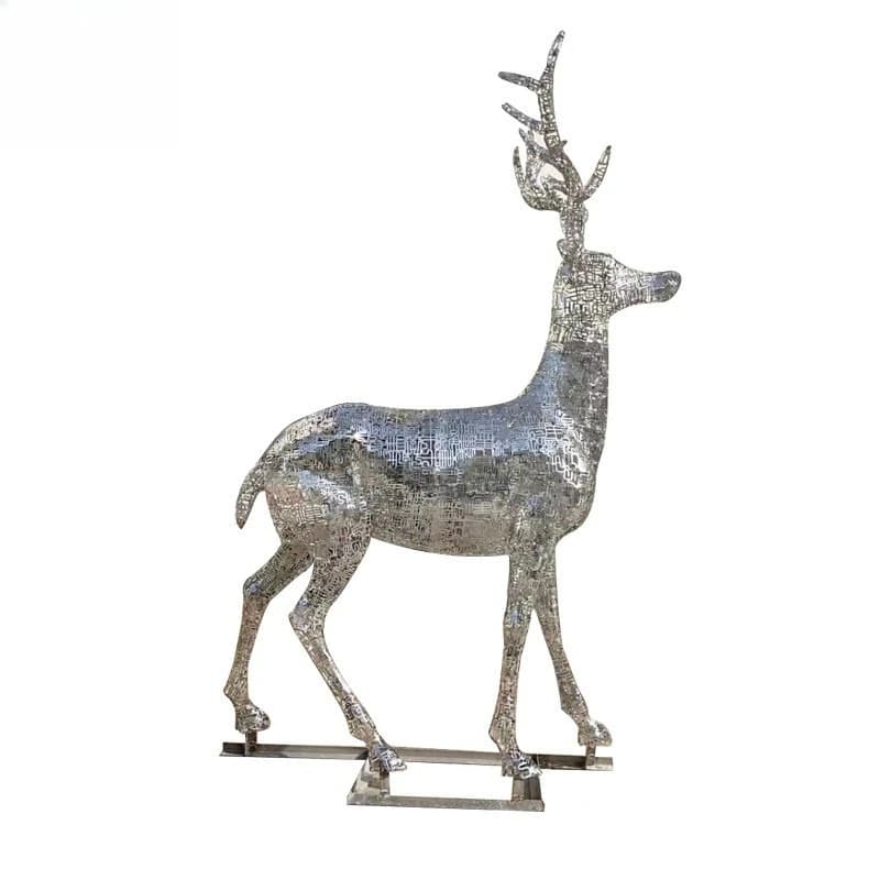Making stainless steel sculpture hollow deer animal sculpture decorative ornament