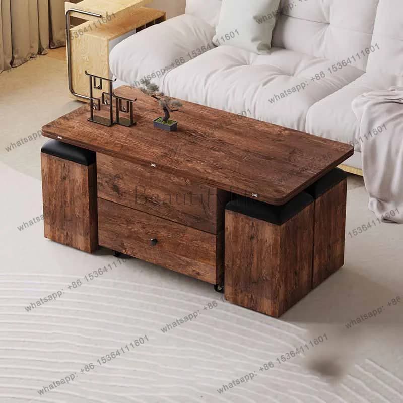 PG Classy Chinese Coffee Tables Luxury European Designer Foldable Coffee Tables Adjustable Wood Stolik Kawowy Furniture Home