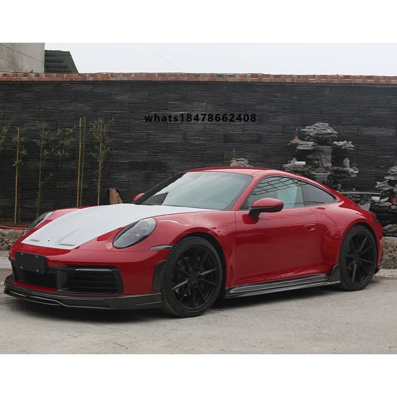 2019-2025 Car Upgrade Wet Carbon Fiber Front Rear Lip Side Skirt Rear Spoiler New Condition Fit for TechArt