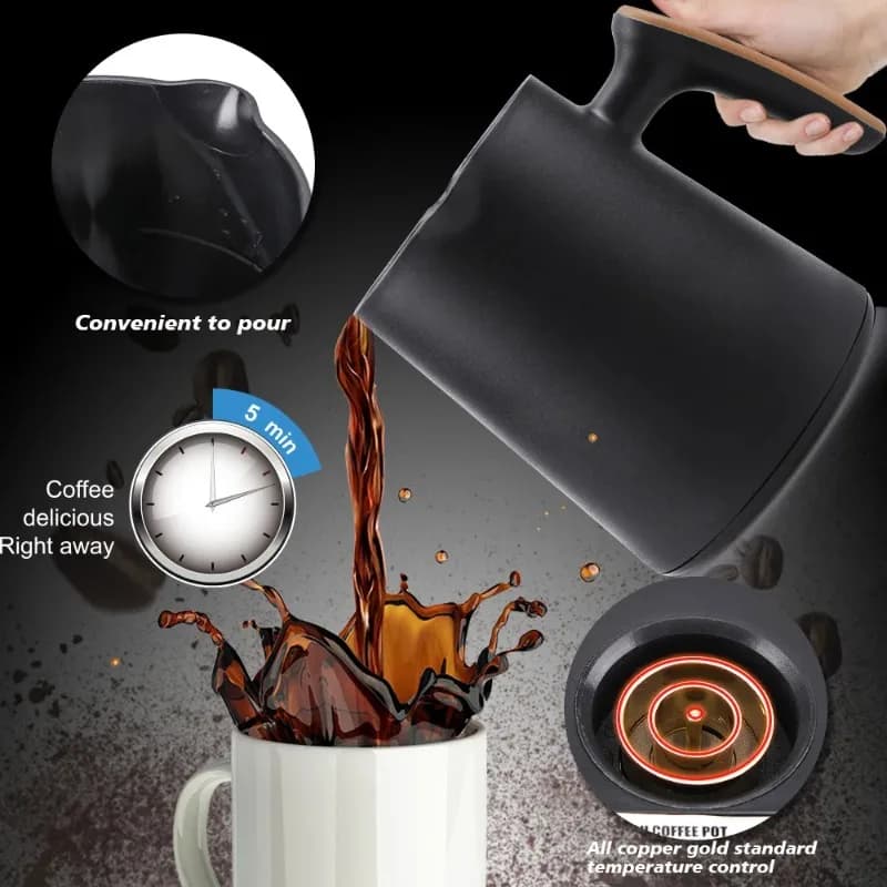 250ML Mini Electric Coffee Pot 600W 220V Portable Espresso Maker Multifunctional Tea Brewer Home Office