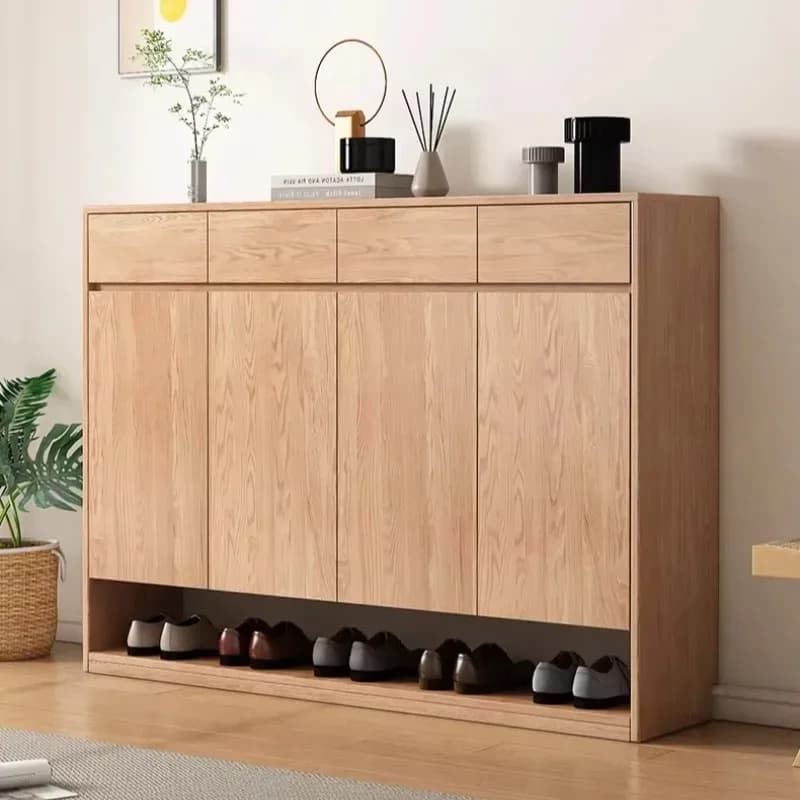 Wood Multifunction Shoe Cabinet Space‑Saving Living Room Shoe Cabinet Drawer Type Hall Meuble Chaussures Storage Furniture
